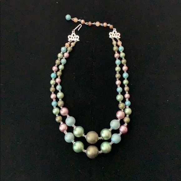 Vintage Japan two strand beaded necklace - Picture 3 of 5